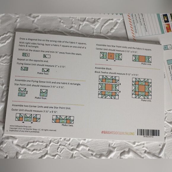 Quilt Along Pattern Cards - Picture 2 of 2